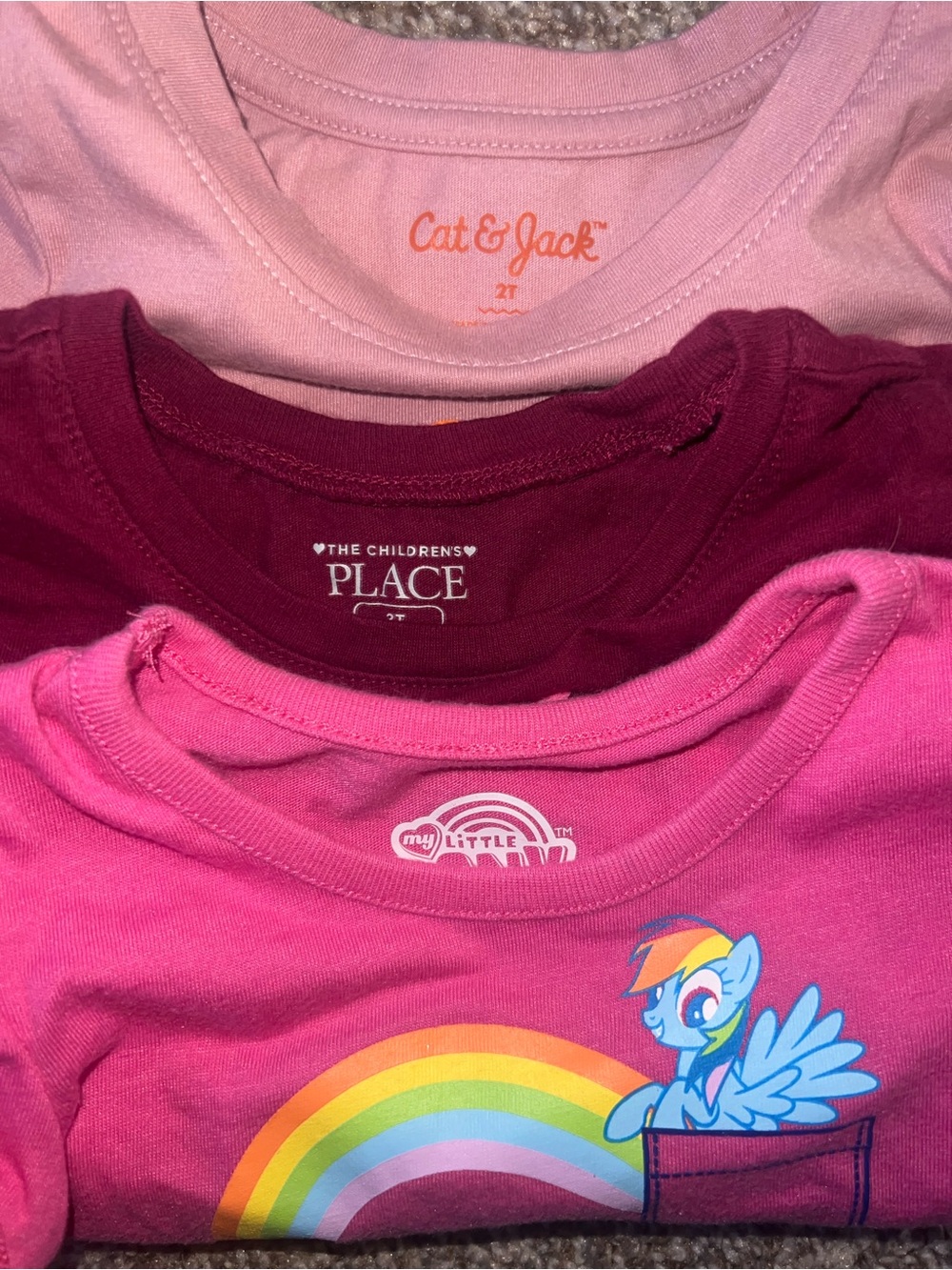 Toddler Girl Unicorn Shirt Bundle 2T My Little Pony Rainbow Tees summer unicorn - Picture 2 of 2